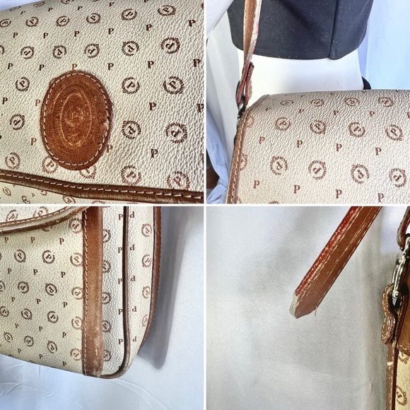 POLLINI LEATHER BROWN TAN BAG VINTAGE CROSSBODY BAG MEDIUM  BAG - Picture 10 of 16